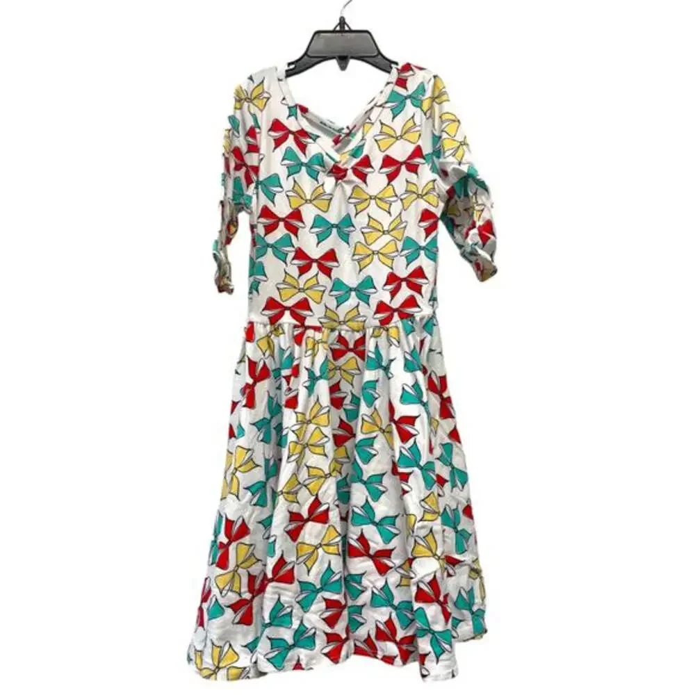 Dot‎ Dot Smile NWT Girls' 7 White Bow Pattern Ballerina Dress